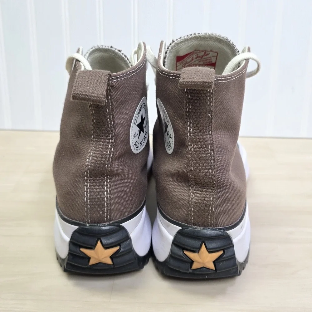 Converse Run Star Hike Canvas Platform‎ Sneakers Brown Men's Size 9 Women's 10.5